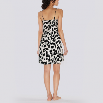 Leopard print sexy spaghetti strap women's nightgown
