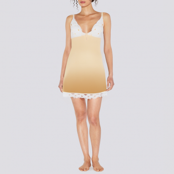 Patchwork deep V-neck women's nightdress