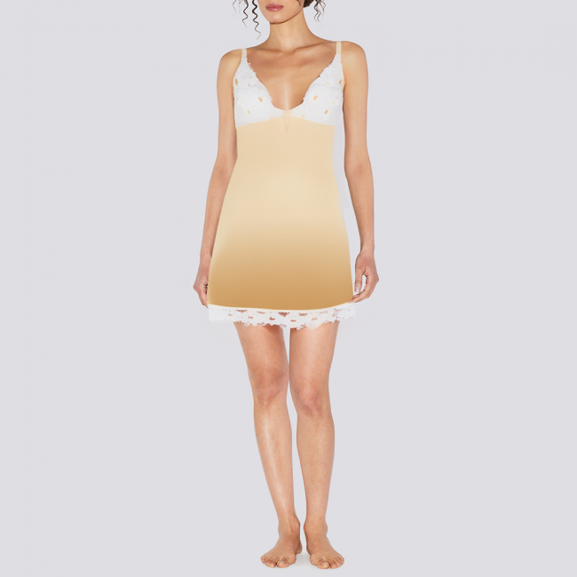 Patchwork deep V-neck women's nightdress