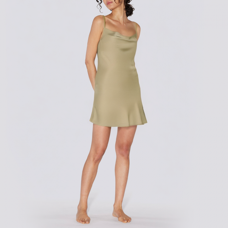 Luxurious summer satin women's nightgown