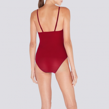 Velvet suspender backless women's one-piece swimsuit