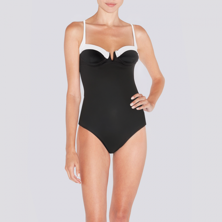 Color block sexy push-up women's one-piece swimsuit