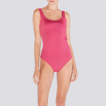Pink sexy backless women's one-piece swimsuit