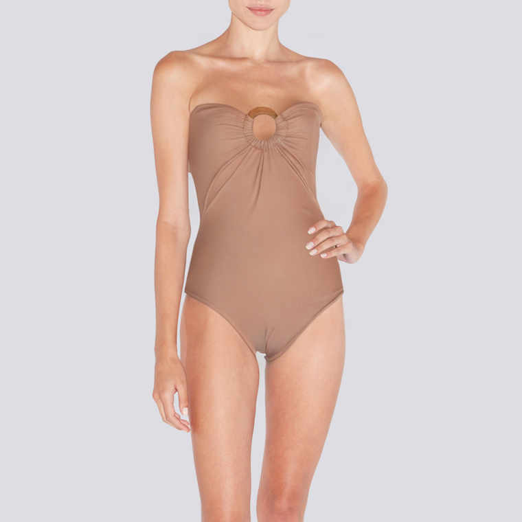 Sexy quick-drying off-shoulder women's one-piece swimsuit