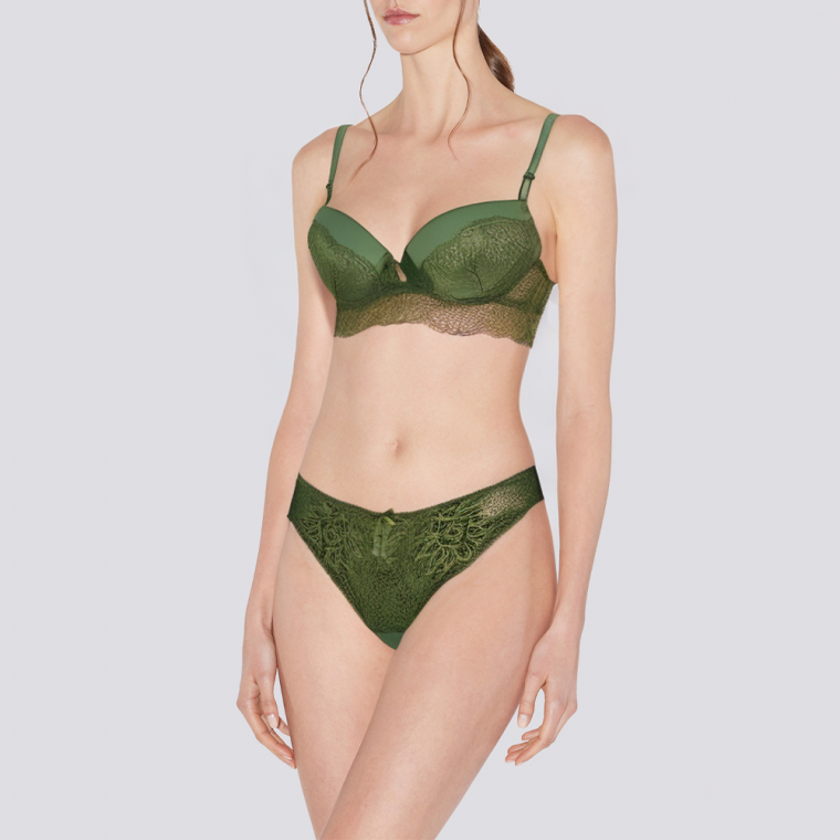 Floral lace breathable women's underwear set