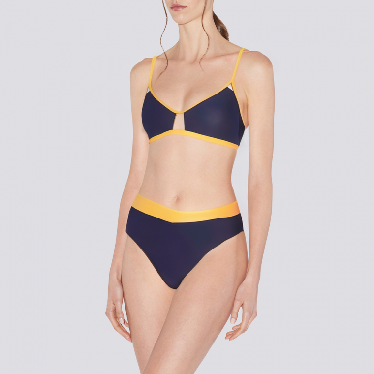 Color block hollow sexy women's lingerie set