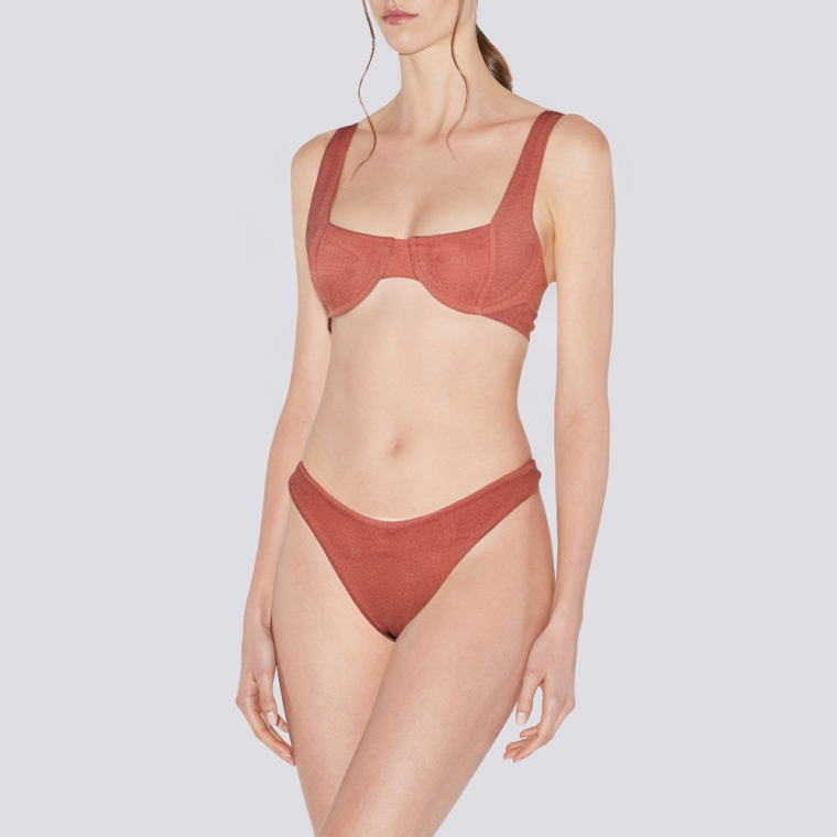 Sexy push-up wide shoulder strap women's underwear set