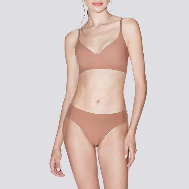 Seamless underwire elastic women's underwear set