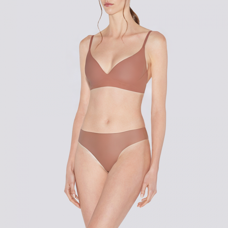 Seamless underwire elastic women's underwear set