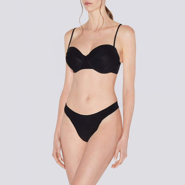 Stretch ribbed seamless women's underwear set