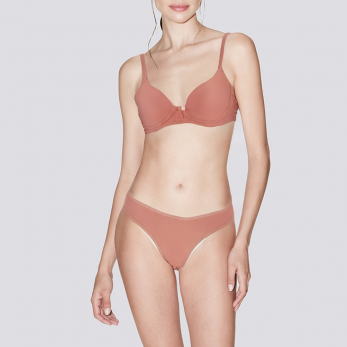 Pink simple breathable women's underwear set