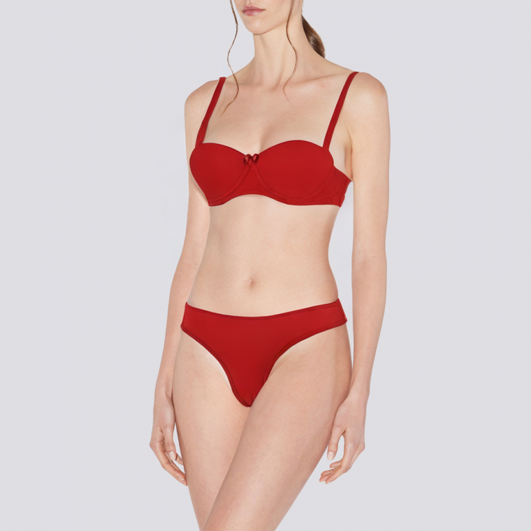 Red comfortable breathable women's underwear set