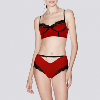 Red sexy lace women's lingerie set