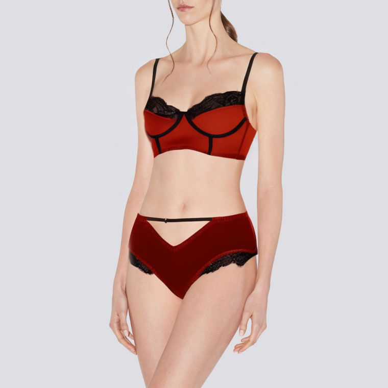 Red sexy lace women's lingerie set