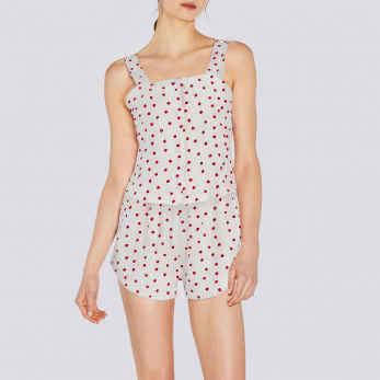 Summer heart print women's pajamas set