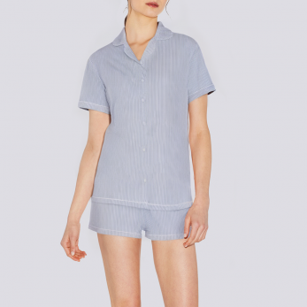 High quality striped cotton women's pajama set