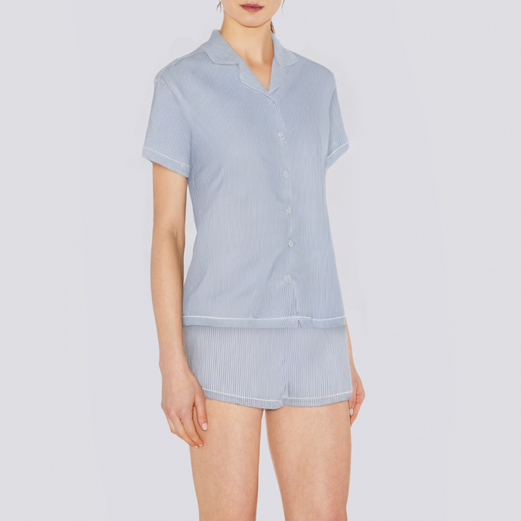 High quality striped cotton women's pajama set