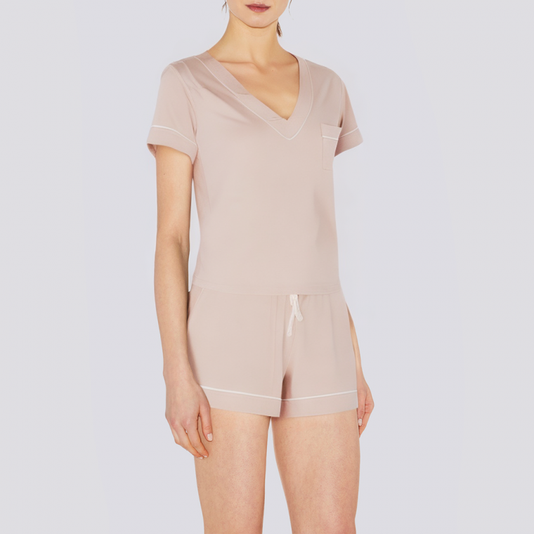 Summer pink short women's pajama set