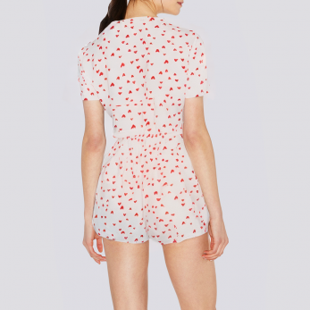 Heart print breathable women's pajama set