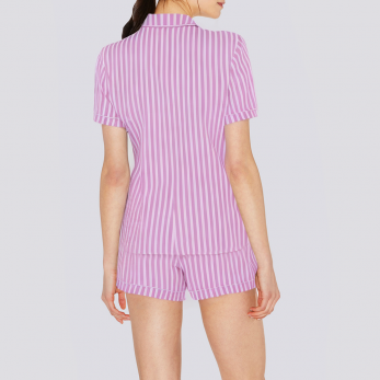 Striped printed soft women's pajama set